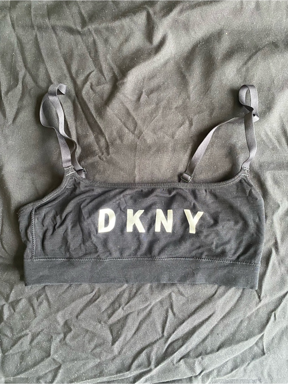 DKNY Black Logo Crop Bralette
